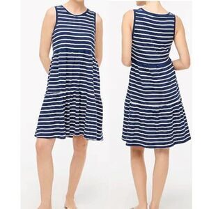 J CREW Women's Sleeveless Striped‎ Knit Cotton Mini Dress
